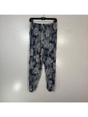Lotus And Luna Pants Womens CURVE OS  Blue Rayon Harem Boho Elastic Waist Cuffed